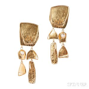 24kt and 18kt Gold Earrings, Alexandra Watkins, Janiye