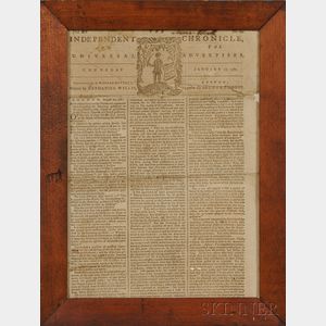 Two Framed 18th Century Boston Newspapers