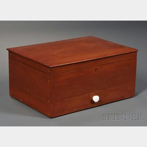 Shaker Red-stained Lift-top Document Box