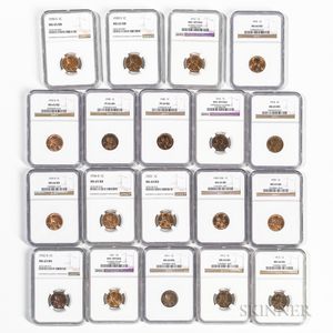Nineteen NGC-graded Lincoln Cents