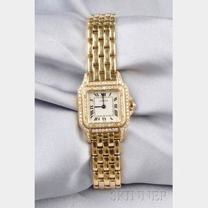 18kt Gold and Diamond "Panthere" Wristwatch, Cartier