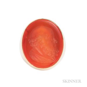 14kt Gold and Carnelian Intaglio Ring