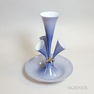 Late Victorian Lavender Glass Epergne