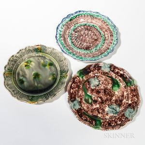 Three Press-molded Tortoiseshell-decorated Plates