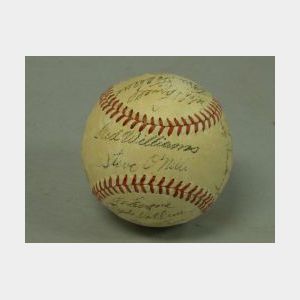 Circa 1952 Boston Red Sox Autographed Baseball