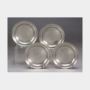 Set of Four Pewter Plates