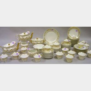 Sixty-six Piece Continental Classical Gilt Decorated Porcelain Tea Service.
