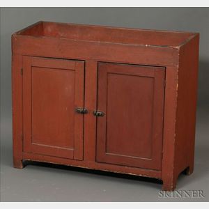 Red-painted Poplar Dry Sink