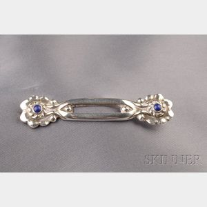 Sterling Silver and Lapis Bar Pin, Georg Jensen
