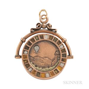 Antique Mixed-metal Scenic Watch Fob
