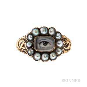 Gold and Eye Miniature Ring