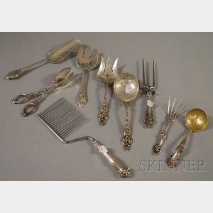 Nine American and Continental Silver Serving Items.