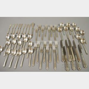 Royal Crest "Castle Rose" Pattern Sterling Silver Partial Flatware Service for Eight