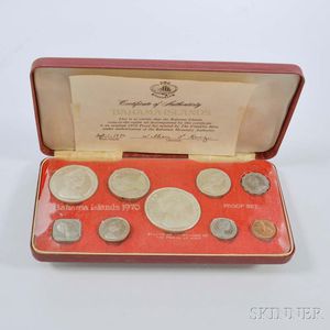 1970 Bahama Islands Cased Nine-coin Proof Set. 