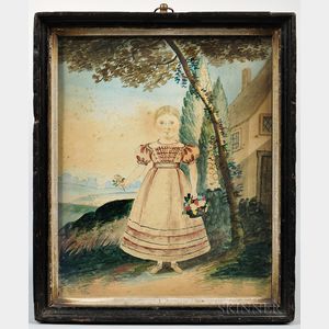 American School, Early 19th Century Miniature Portrait of Mary Anne Hyde