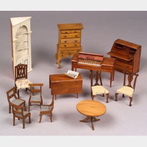 Thirteen Pieces of Doll House Furniture