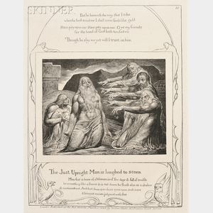 William Blake (British, 1757-1827) Two Plates from The Book of Job