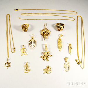 Group of Mostly 14kt Gold Jewelry