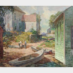 Will S. Taylor (American, 1882-1968) Fishing Village Scene.