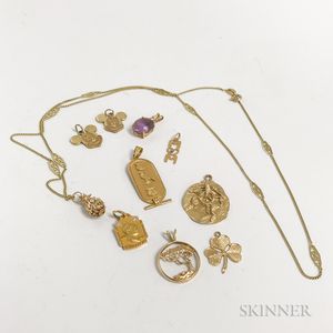 Group of 14kt Gold Charms