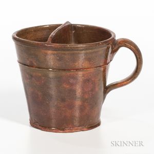 Glazed Redware Shaving Mug