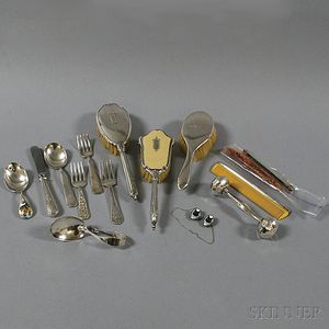 Group of Child's Silver Flatware and Accessories