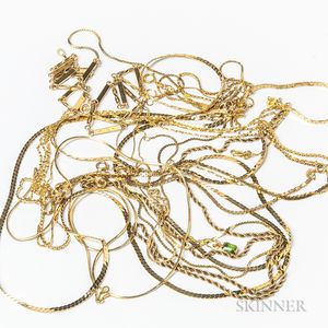 Ten 14kt Gold Chains