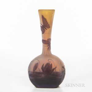 Gallé French Cameo Glass Vase