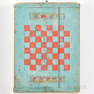 Blue- and Red-painted Checkerboard