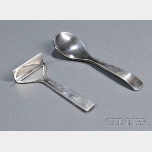 Henry Petzal Silversmith (1906-2002) Baby Spoon and Pusher