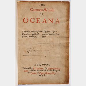 Harrington, James (1611-1677) The Common-Wealth of Oceana.