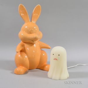 Cerealart Bunny Cookie Jar by Momoyo Torimitsu and a Silicone Crying Ghost Lamp by Marcel Dzama