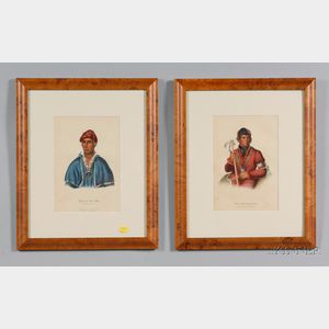 Six Framed McKenney and Hall Hand Colored Lithographs of Native Americans