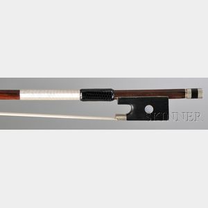 French Nickel Mounted Violin Bow, Marc Laberte