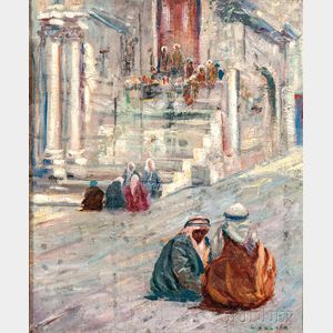 Caleb Arnold Slade (American, 1882-1961) Orientalist Street Scene