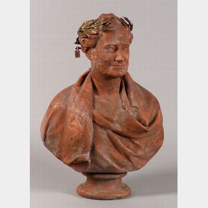 Faux Terra Cotta Classical-style Male Bust