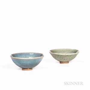 Two Studio Pottery Tea Bowls