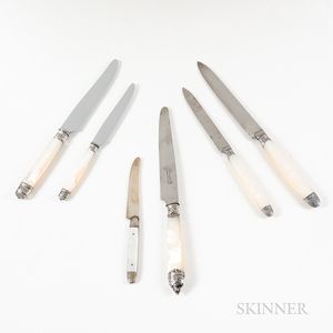 Four Cased Sets of French Mother-of-pearl Knives