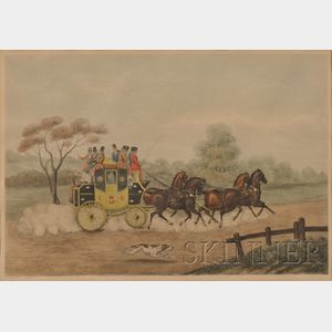 Lot of Three Framed Hand-colored English Prints Engraved by George Hunt After Francis Calcraft Turner (British, c. 1782-1846),Nonpa...