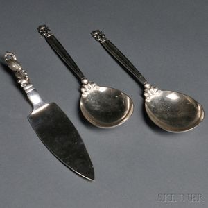Three Georg Jensen Sterling Silver Serving Pieces