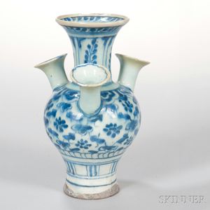 Blue and White Tulip Vase