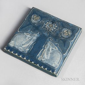 Rookwood Pottery Footed Tile