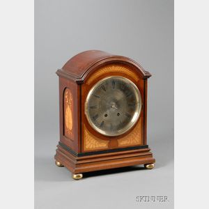 Edwardian Mahogany and Inlay Mantel Clock