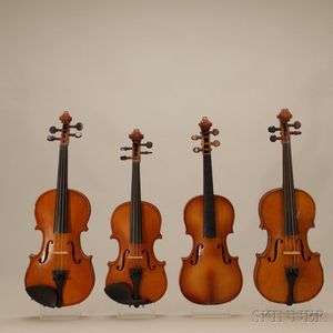 Four Violins, Two One-eighth and Two One-tenth Size