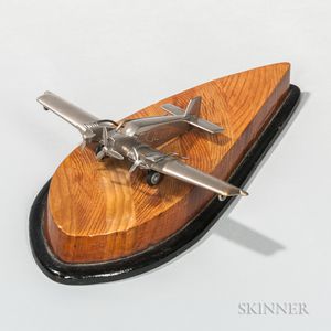 Art Deco Tri-propeller Plane Aviation Model