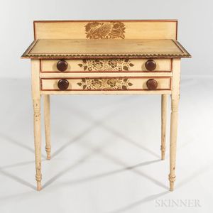 Cream-painted Decorated Dressing Table