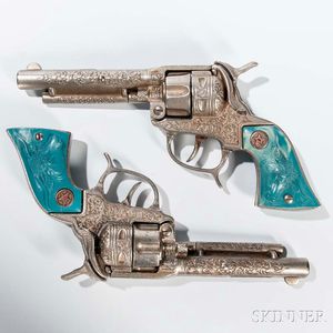 Pair of "Texan" Chromed Cast Iron Cap Guns