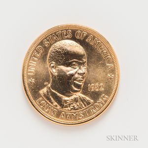 1982 Louis Armstrong American Arts Commemorative Series One Ounce Gold Coin. 