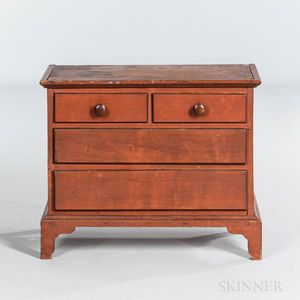 Red-painted Child's Chest of Drawers