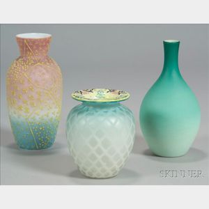 Three Thomas Webb & Sons Art Glass Vases